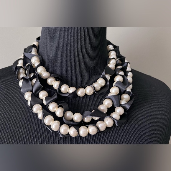 Jewelry Macys Three Strand Chunky Faux Pearl Necklace With Woven